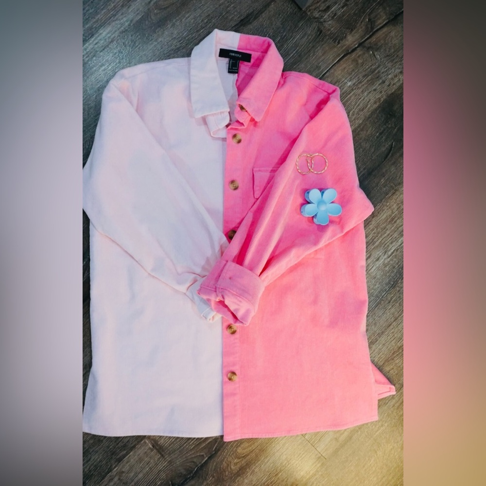 Colorblock button up